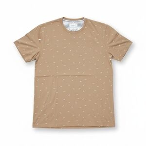 Men's Casual Tan Tee with Subtle Print